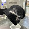 Bow Knitted Stack Hat Women's Autumn and Winter Big Head Circumference Shows Face Small Cold Hat Wool Thin Outdoor