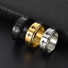 New Men's Black Stainless Steel Rotatable Cross Ring - Fashionable and Smooth Design