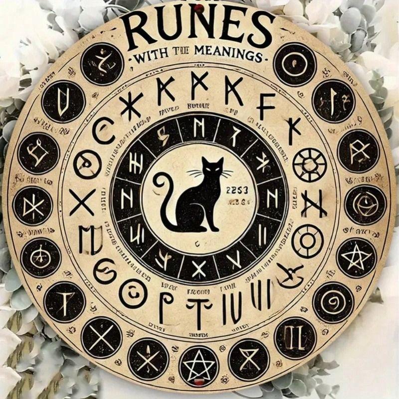 Round Metal Tin Sign Wall Art Home Living Room Office Cafe Decor 20x20cm