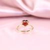 Love 2 Carat Gemstone Ring S925 Sterling Silver With Natural Garnet Topaz Heart Ring Wedding Ring