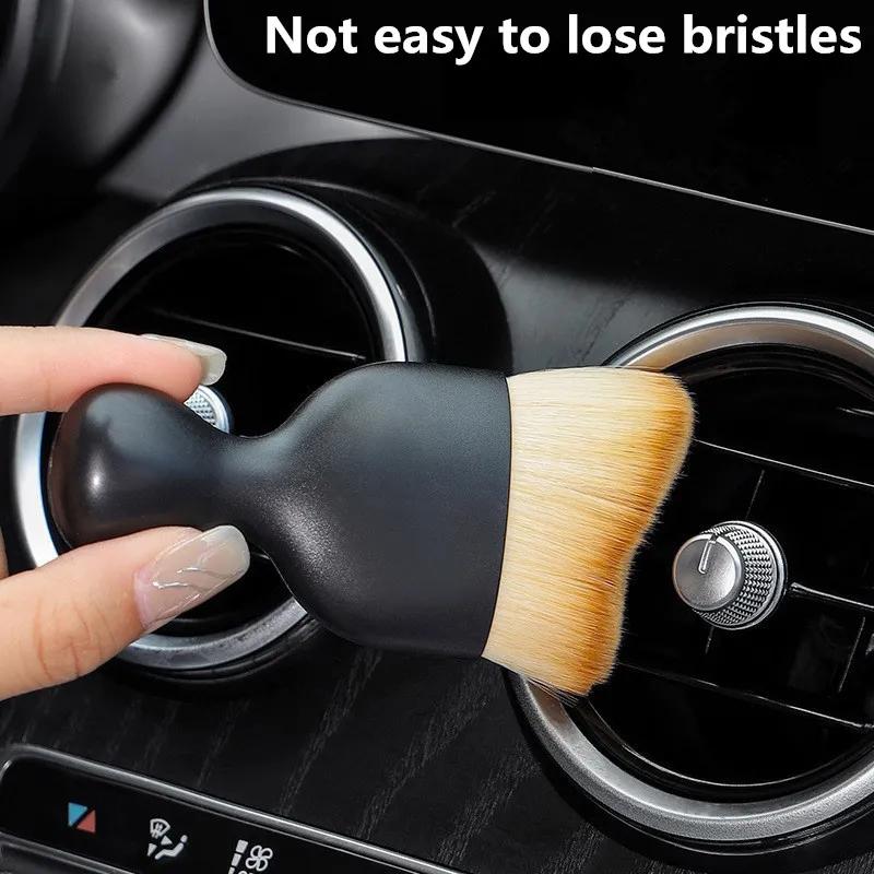 Bilinteriörrengöringsborste Balsam Luftutblås Mjuk Päls Rengöringsborstar med Skal Sprickor Dammborttagning Detaljeringsborste Verktyg