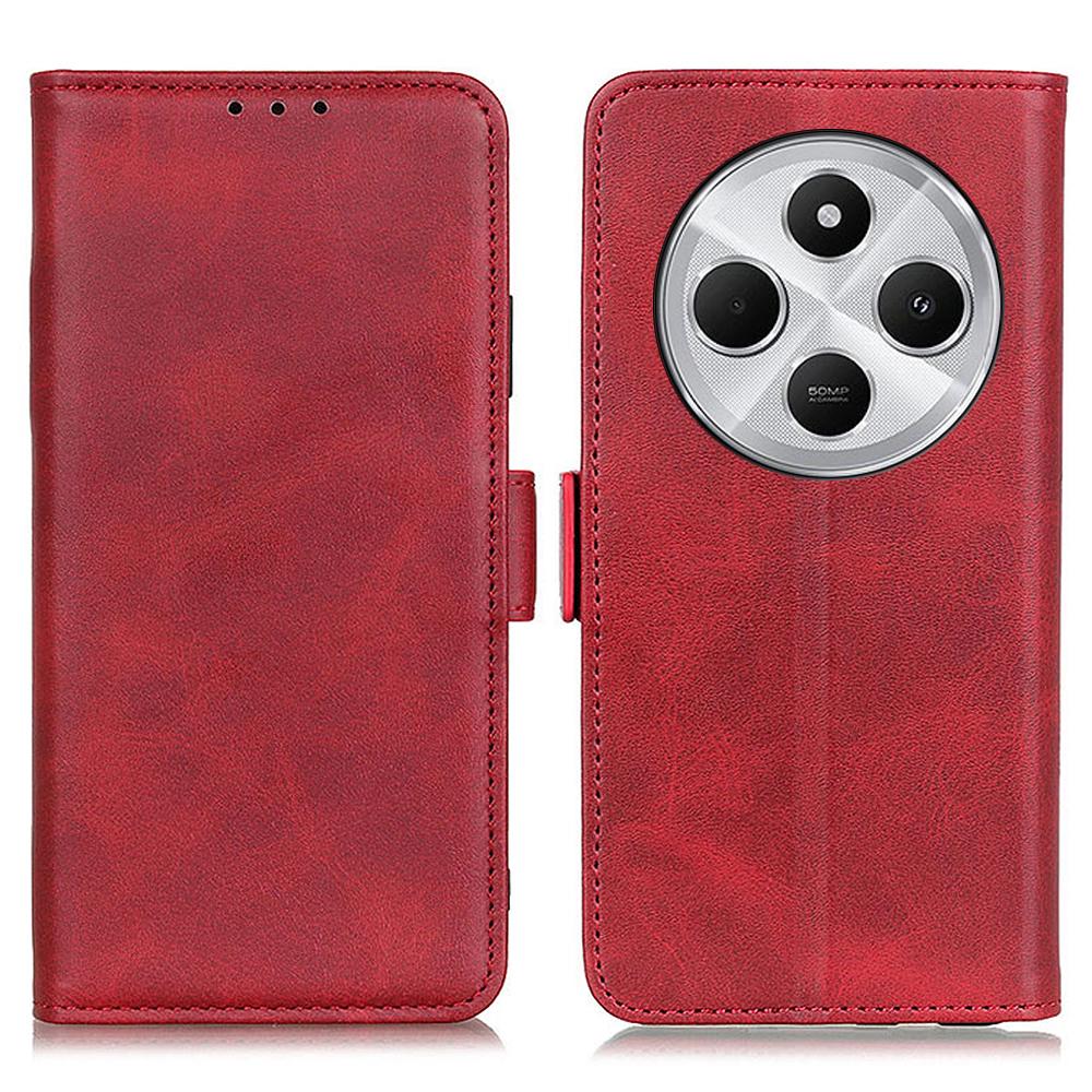 For Xiaomi Poco C75 4G/Redmi 14R 5G/14C 4G Case Stand Cowhide Texture PU Leather Phone Cover