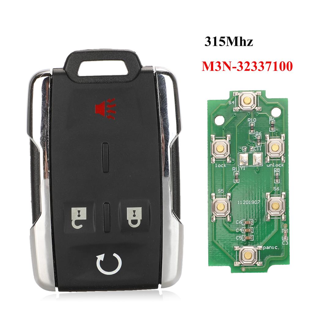 jingyuqin 5pcs 3/4/5/6BTN 315Mhz Remote Car Key Fob For Chevrolet Silverado Colorado 2014-2018 GMC Yukon M3N32337100 13577770