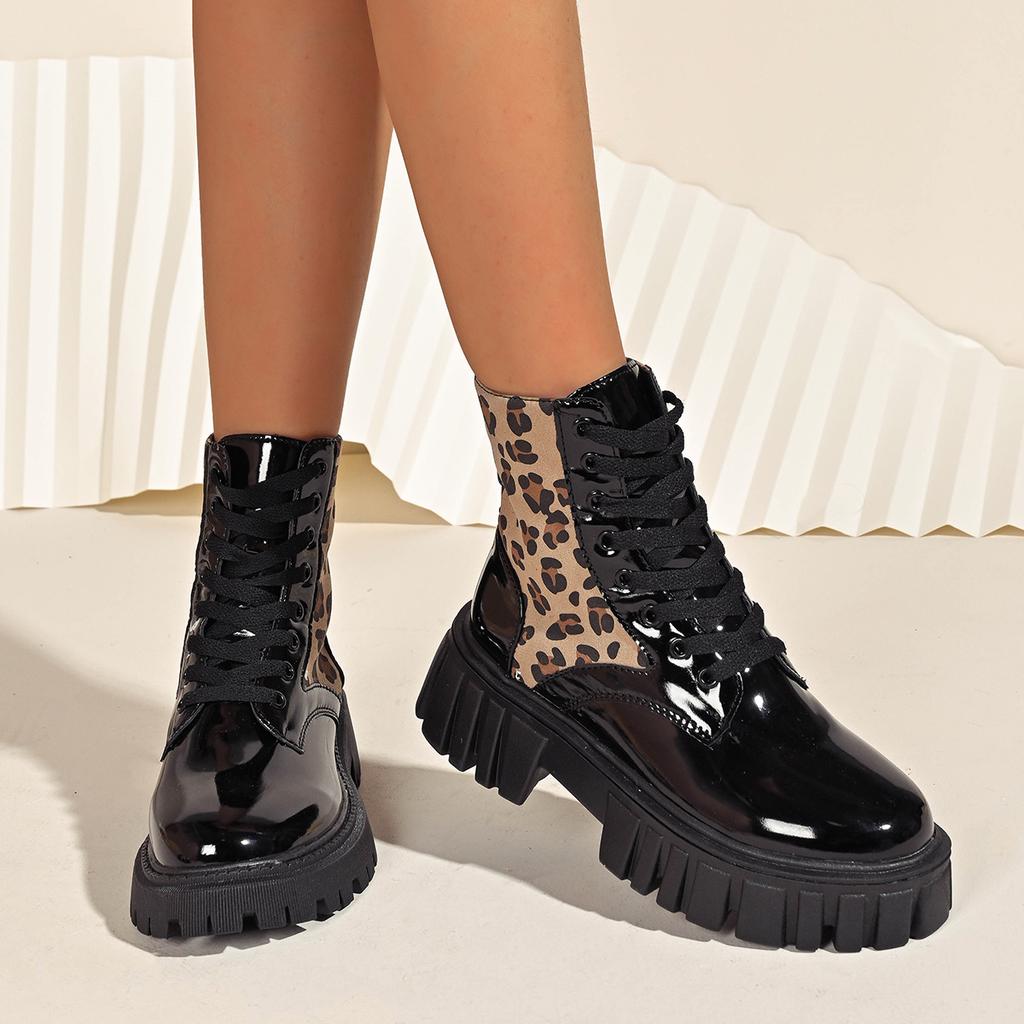 Large size Martin boots for women's new round head thick heel boots for women's thin fashion Martin boots for women