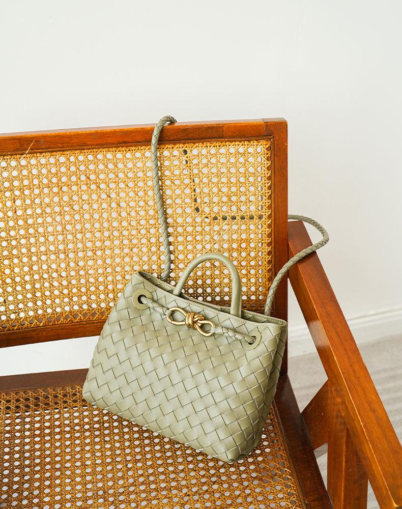 

Сумка-тоут из натуральной кожи в стиле ретро с металлическим узлом - Большая вместимость через плечо