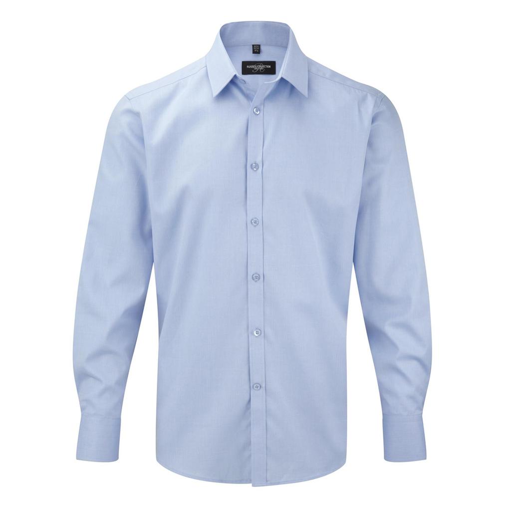Russell Mens Herringbone Long Sleeve Work Shirt