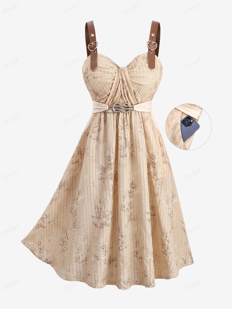 Šaty do kapsy do tílka Rosegal Plus velikosti s potiskem javorového listu