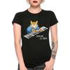 Keyboard Cat Game T-shirt Fun Printed Cotton Couple Short Sleeves for Men and Women