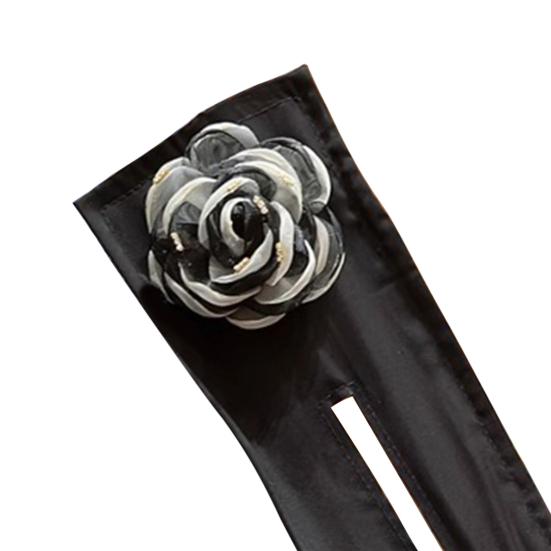 Hair Band Easy to Use French Spiral Hair Tie with 3D Mesh Yarn Flower Decor Wire Bun Maker Hair Accessories