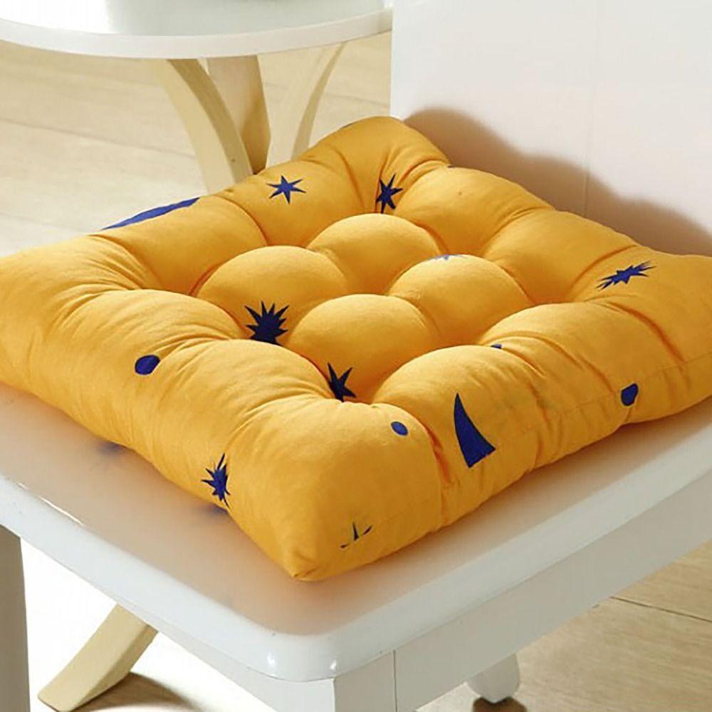 

Нескользящая подушка 40*40 см Напольный коврик Удобная подушка для спины Студент Офис Столовая Moon Printed-Yellow