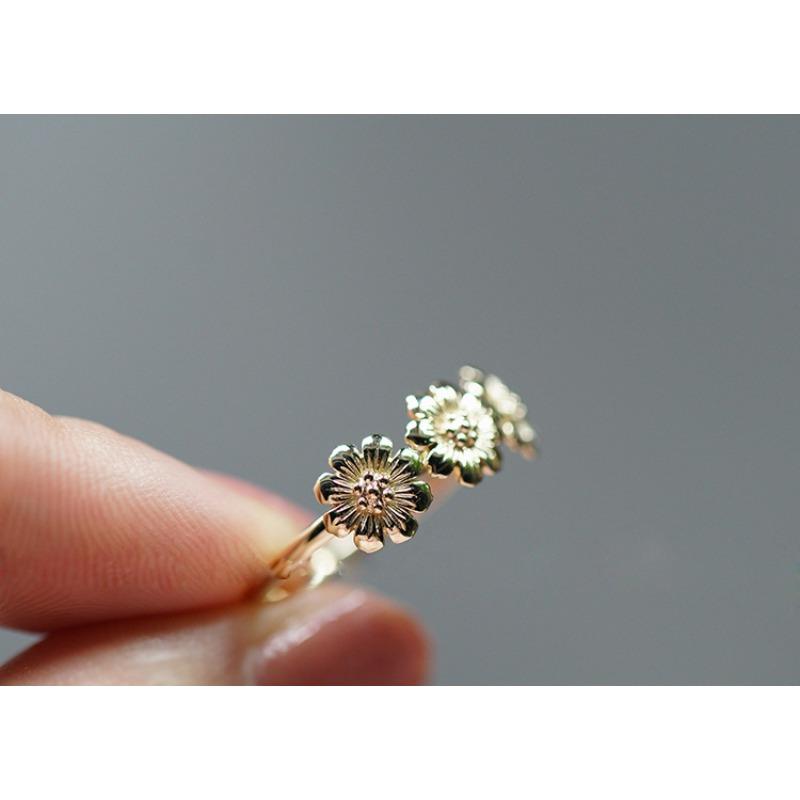 

Кольцо Wish Retro Sunflower в европейском и американском стиле, обручальное кольцо из 18-каратного золота с хризантемой No. 10