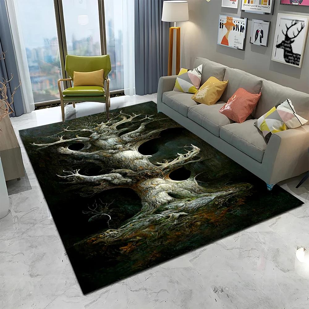 Viking Noorse Yggdrasil Levensboom Tapijt Vloerkleed voor Huis Woonkamer Slaapkamer Bank Deurmat Decoratie, Kinderkamer Vloerkleed Antislip Vloermat