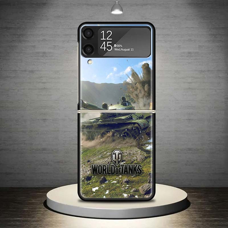 World of Tanks Phone Case For Samsung Galaxy Z Flip 7 6 5 4 3 5G Shockproof Cover Z Flip7 Flip6 ZFlip5 Flip3 Flip4 Luxury Shell