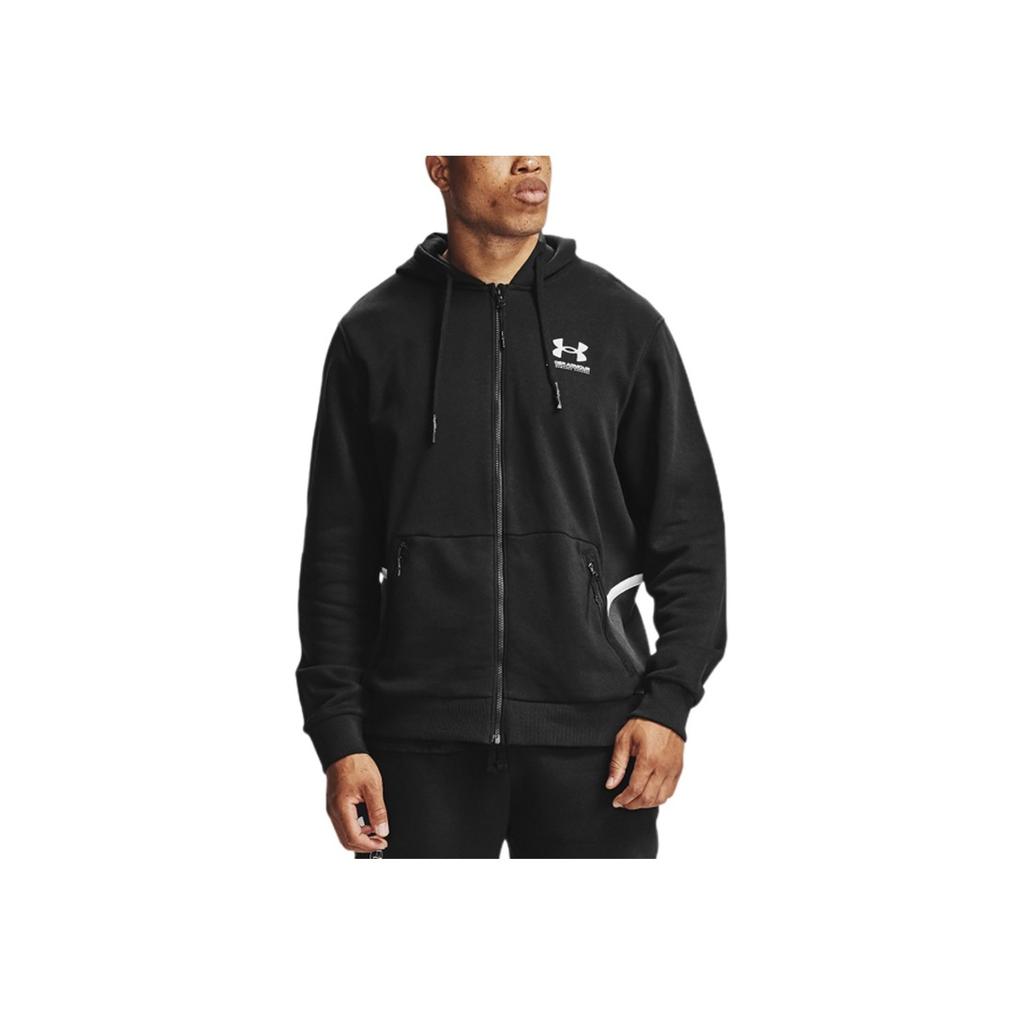 Under Armour Rival Fleece Amp Full Zip Hoodie Logo Training Jacket Men jackets Black 1357113-001