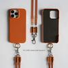Luxury USB Charging Cable Genuine Leather Case For iPhone 16 Pro Max 15Pro 11 13 12pro 14Pro Strap Crossbody Lanyard Phone Cover