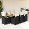 VidaXL 9-piece Garden Bistro Set Cushions Black Poly Rattan 3276985