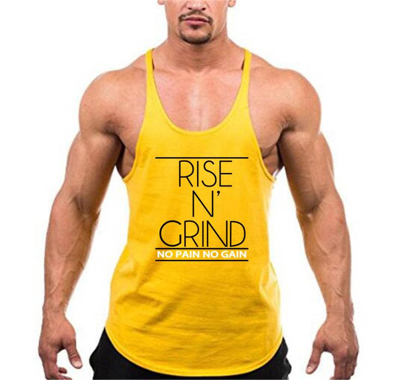Muscleguys Muscleguys Brand Cotton Ermeløs skjorte med hettegenser Sportsklær gym Klær Fitness Menn Bodybuilding stringer tank topper singlets