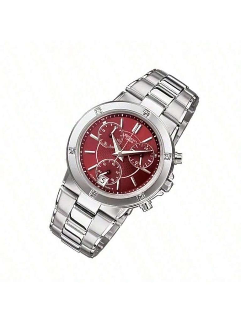 Casio - Stainless Steel Strap, Red Dial, Women's Quartz Watch SHN-5005D-4ADS