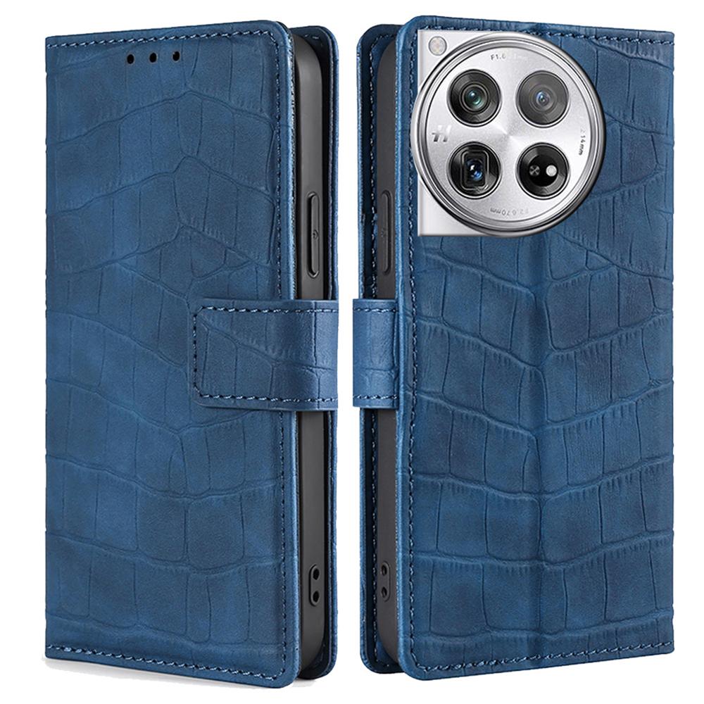 Für OnePlus 12 5G Klapphülle PU-Leder Krokodiltextur Ständer Handyhülle Brieftasche