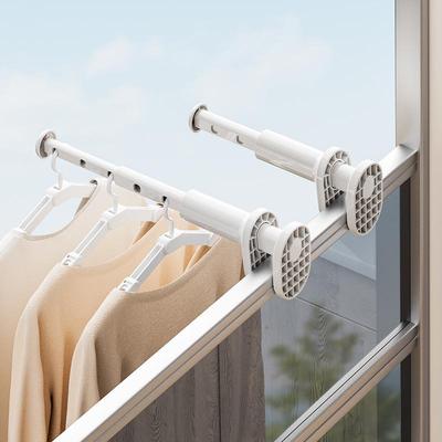 Foldable Telescopic Travel Clothes Drying Rack – No-Punch Balcony Clothes Hanger Rod