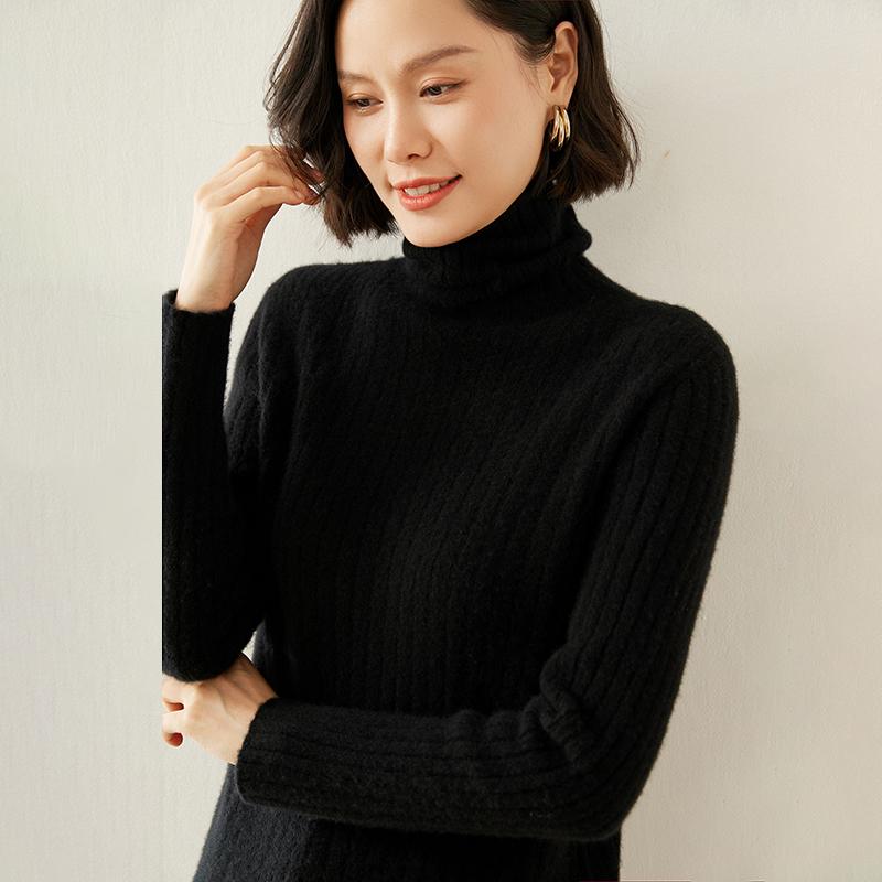 Women's Cashmere Sweater Qinghe Cashmere 100% Cashmere Autumn and Winter Cashmere Thickened Pullover Soft and Warm