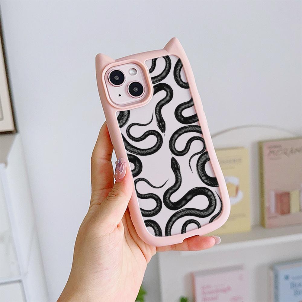 Мягкие чехлы для телефонов с кошачьими ушками для iPhone 16 15 13 12 11 Pro Max 14 Plus — фото 11