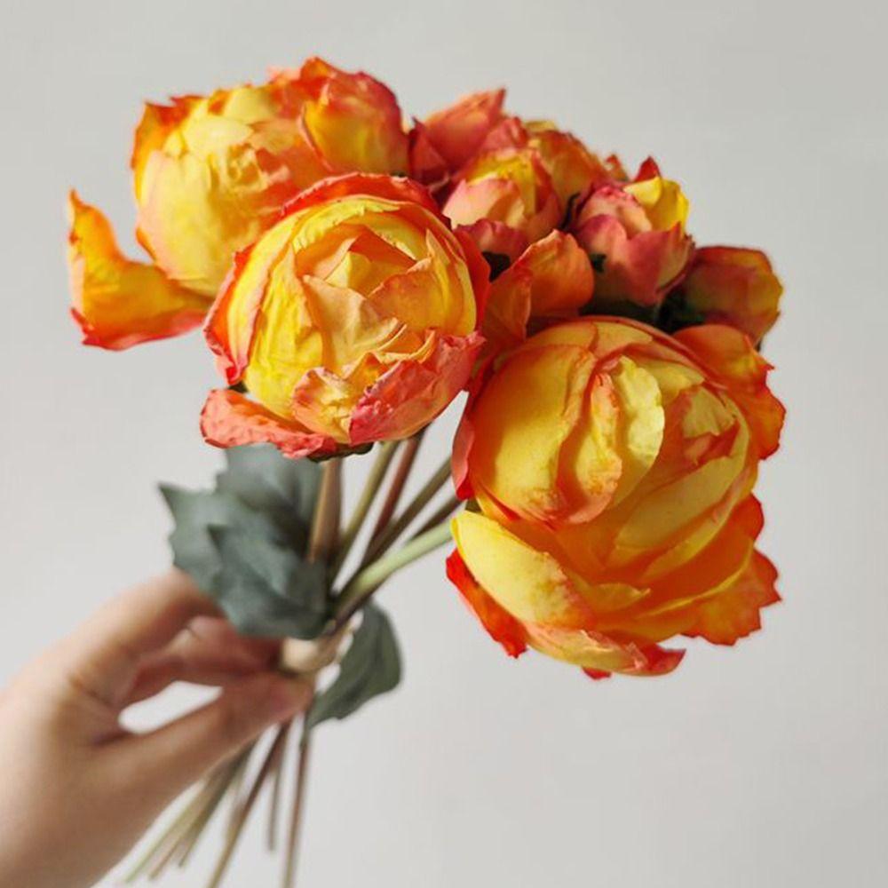 4 Flower 3 Buds Peony Artificial Flower Silk Petals Faux Flower Decorative Flower Home Decoration