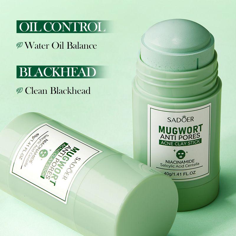 40g Mugwort Mud Mask Stick, Deep Cleansing, Removes Acne And Blackheads, Gently Repairs The Skin, Controls Oil And Moisturizes