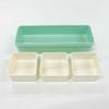Skater Nutritional Balance Bento Box SSLW9B 2-Tier Silicone Inner Lid 900ml Slim Divider Pastel Green Osaka Public University Collaboration