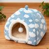 Winter Warm Enclosed Cat House Thickened Triangular Pet Bed Cozy Deep Sleep