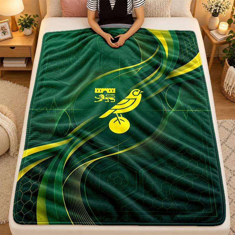 Flannel BlanketNorwich City Football Warm Soft Throw Blanket for Indoor Sofa Bed Living Room Use