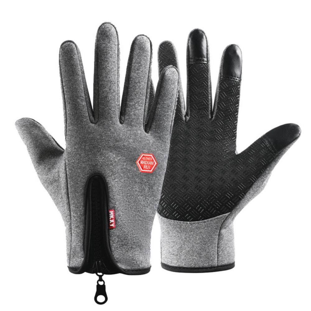 Outdoor autumn and winter thermal gloves men's touch screen riding motorcycle skiing mountaineering windproof and cold-proof women's gloves fleece