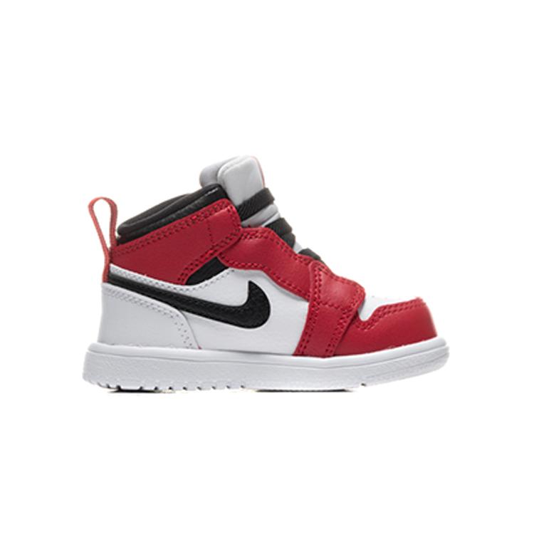 Jordan Air Jordan 1 Slip Resistant Cushioning Mid top Toddler Shoes White Red Infant And Toddler AR6352-173