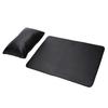 Soft PU Leather Detachable Washable Hand Rest Pillow + Folding Manicure Table Mat Black