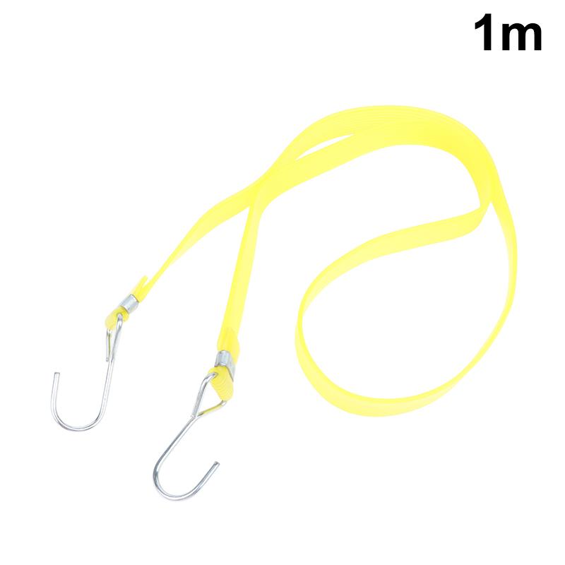 Bungee Cords Elastic Cargo Tie Down Straps 1-2M Adjustable Sturdy Metal Hooks for Motorcycle Bike Camping Cargo Fastening 1M