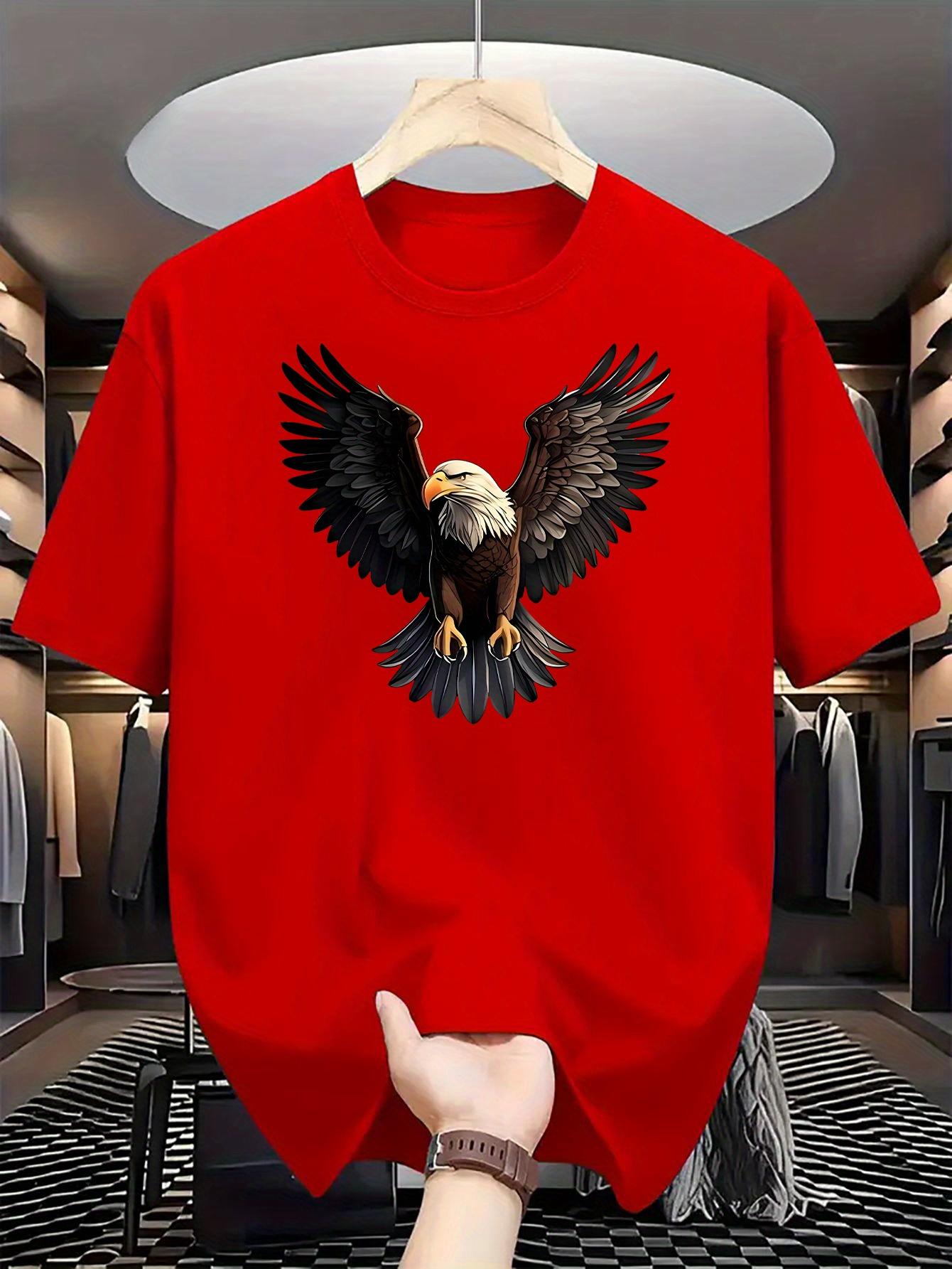 Eagle Graphic design100 cotton summer Oneck short sleeve casual printed mens Tshirt S