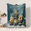 1Pc Christmas Minions Celebration Blanket Soft And Comfortable Casual Warm Camping Travel Christmas Halloween Gift M91746