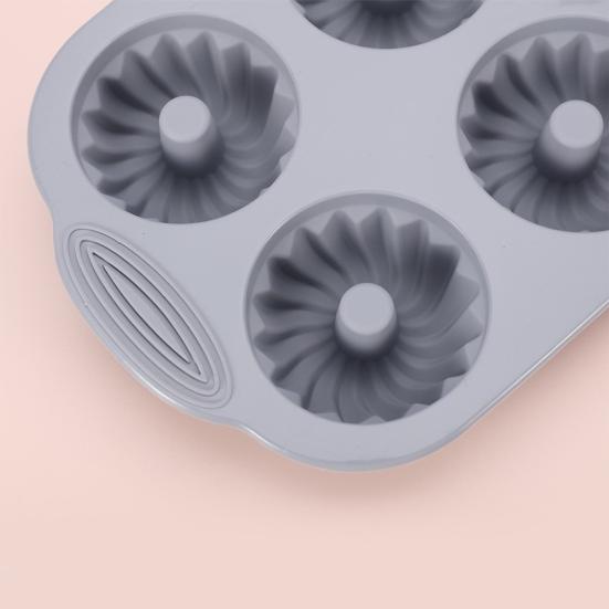 6-Cavity Silicone Cake Mold Non-stick Food Grade Easy Release DIY Round Cookies Donut Pudding Chocolate Fondant Jelly Baking Mold