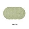 4pcs/set  Round Placemats Cotton Woven Placemat Heat-Resistant Non-Slip Washable Table Mats for Dining Table PVC Simple