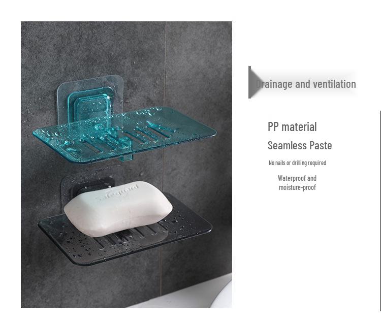 Wall-Mounted Punch-Free Soap Holder: Creative Drainage Shelf for Bathroom