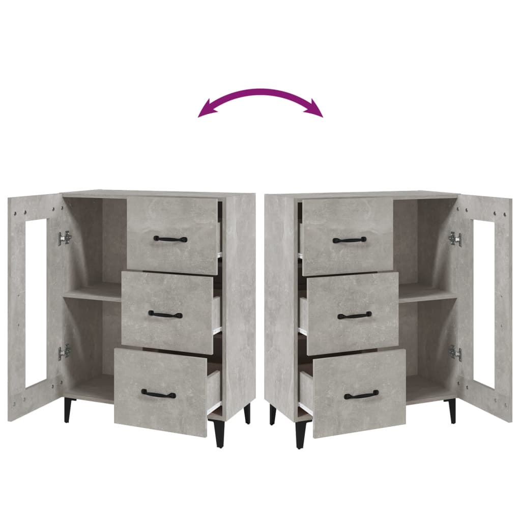 Sideboard Concrete Grey 69.5 x 34 x 90 cm Engineered Wood