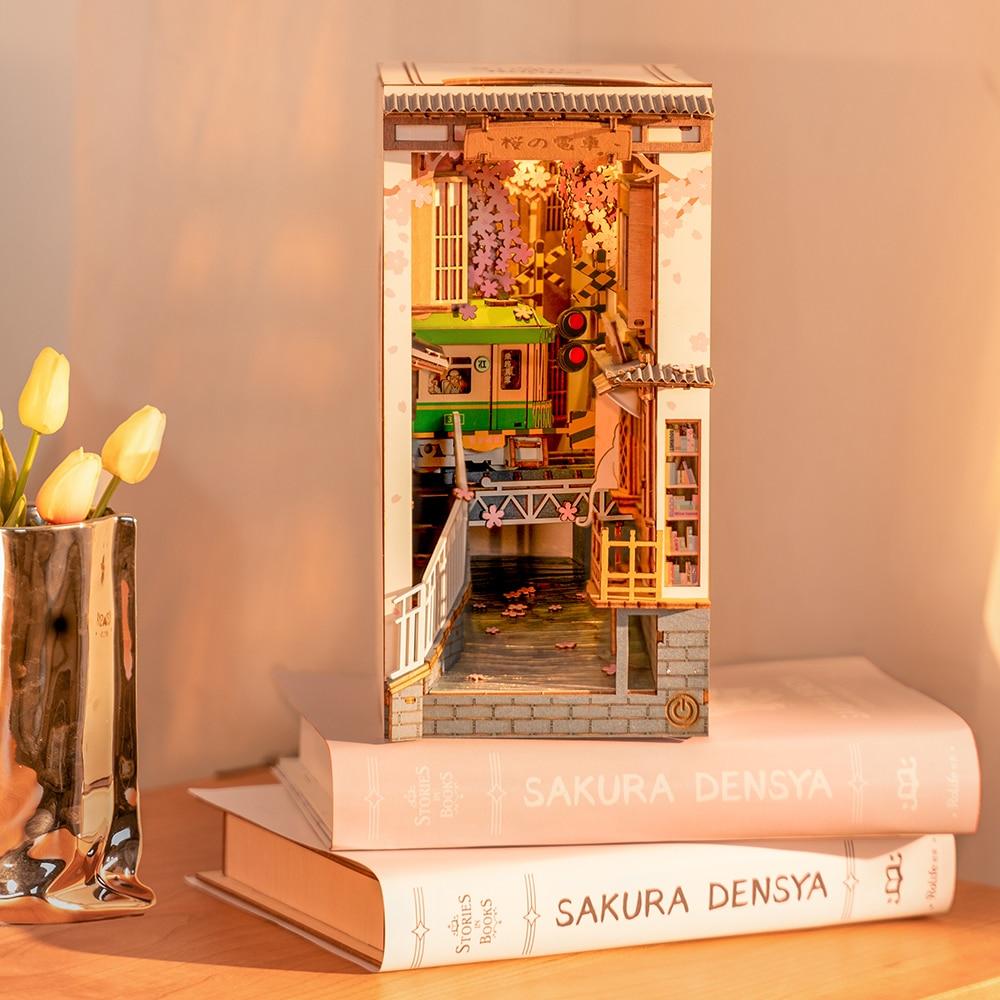 

Rolife DIY Книга Уголок Японская Сакура Дэнся в серии книг Деревянный миниатюрный дом с мебелью Кукольный дом Наборы игрушки