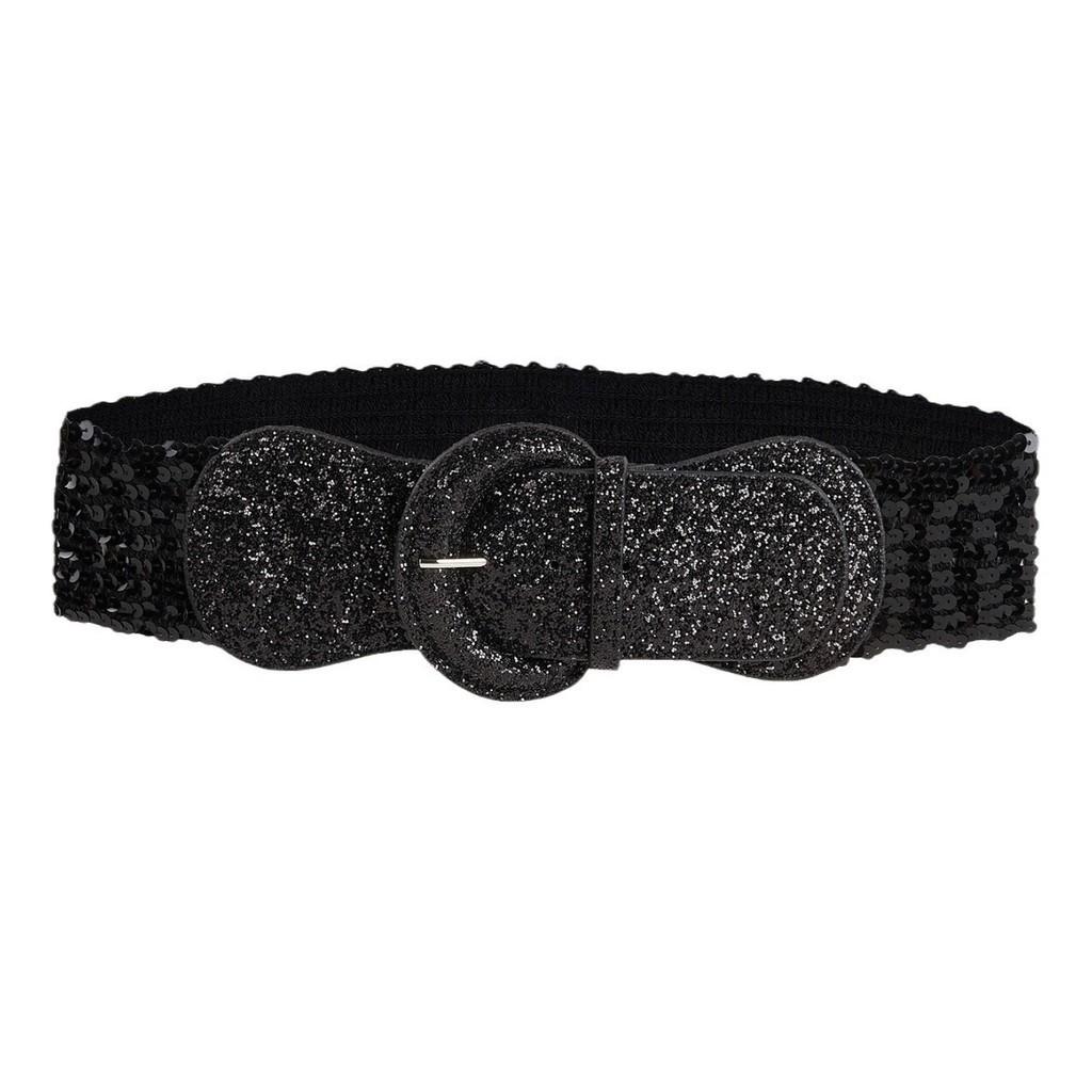 Fashionable Metal Waist Belt With Alloy Buckle For Women's Suit Wide Elastic Belt
