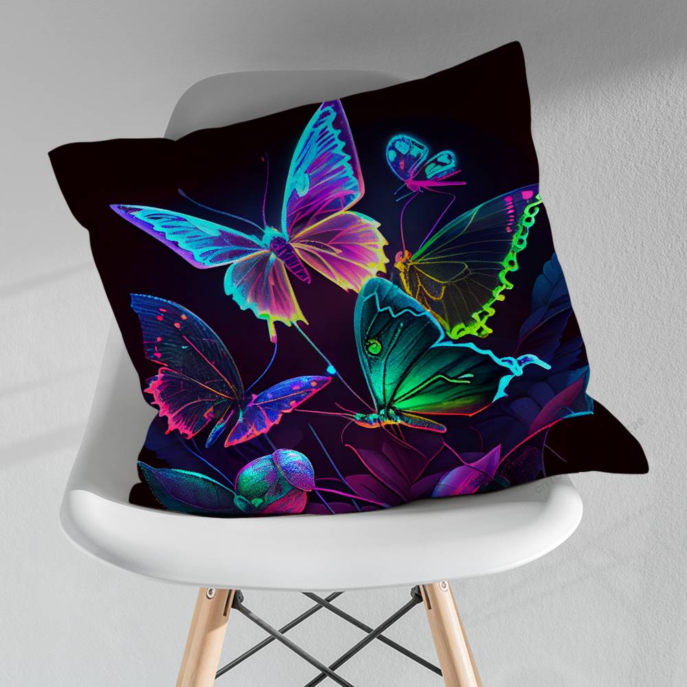 Beautiful Butterfly Art Throw Pillow Case Living Room Sofa Cushion Cover For Home Bedroom Decoration Protector