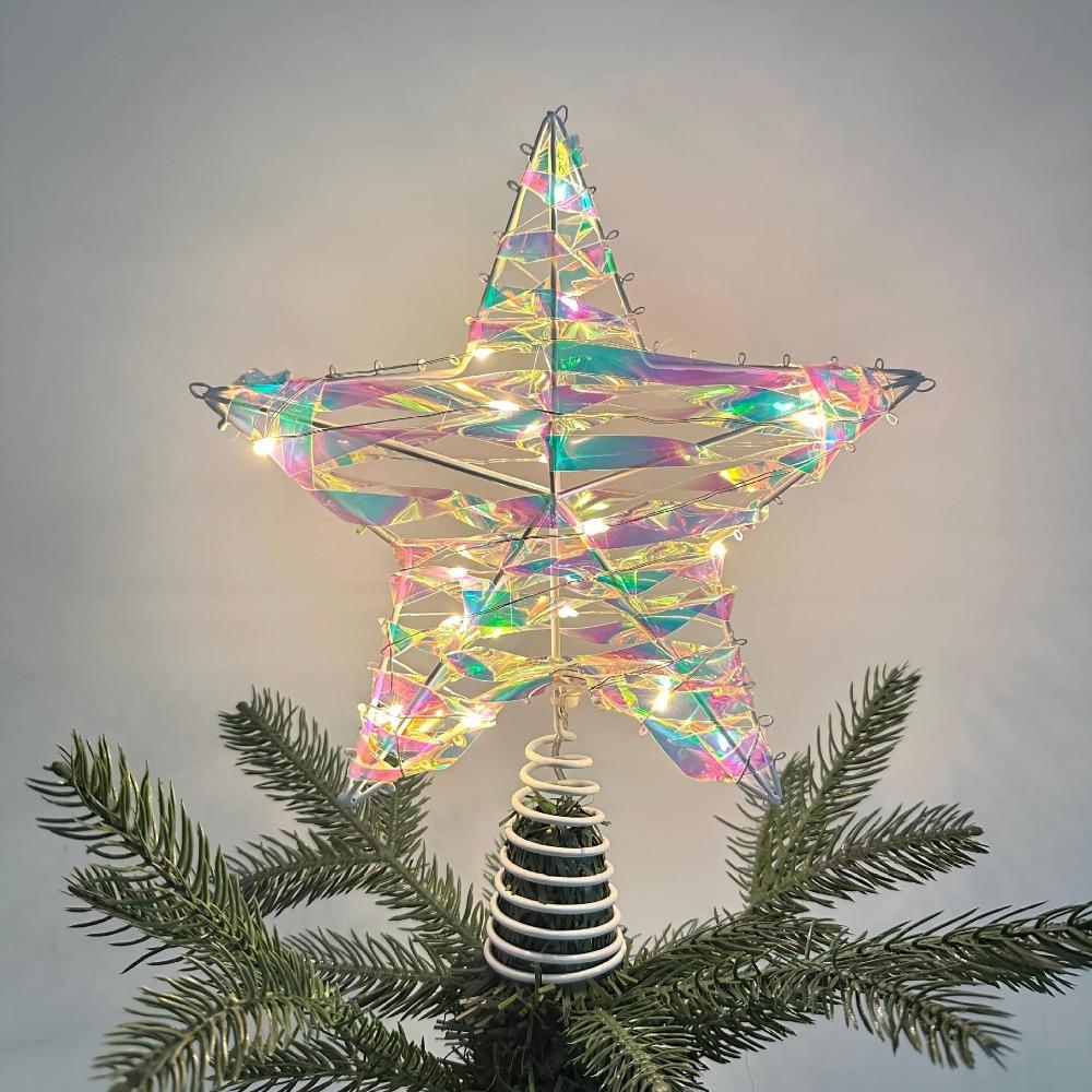 Glowing Xmas Treetop Star Decoration Reusable Christmas Tree Top Lights Xmas Tree Ornament Hotel