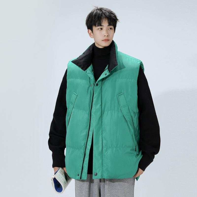 

Мужской осенне-зимний хлопковый жилет в корейском стиле, модный повседневный красивый жилет, молодежный воротник-стойка, универсальный жилет, мужская куртка 3XL
