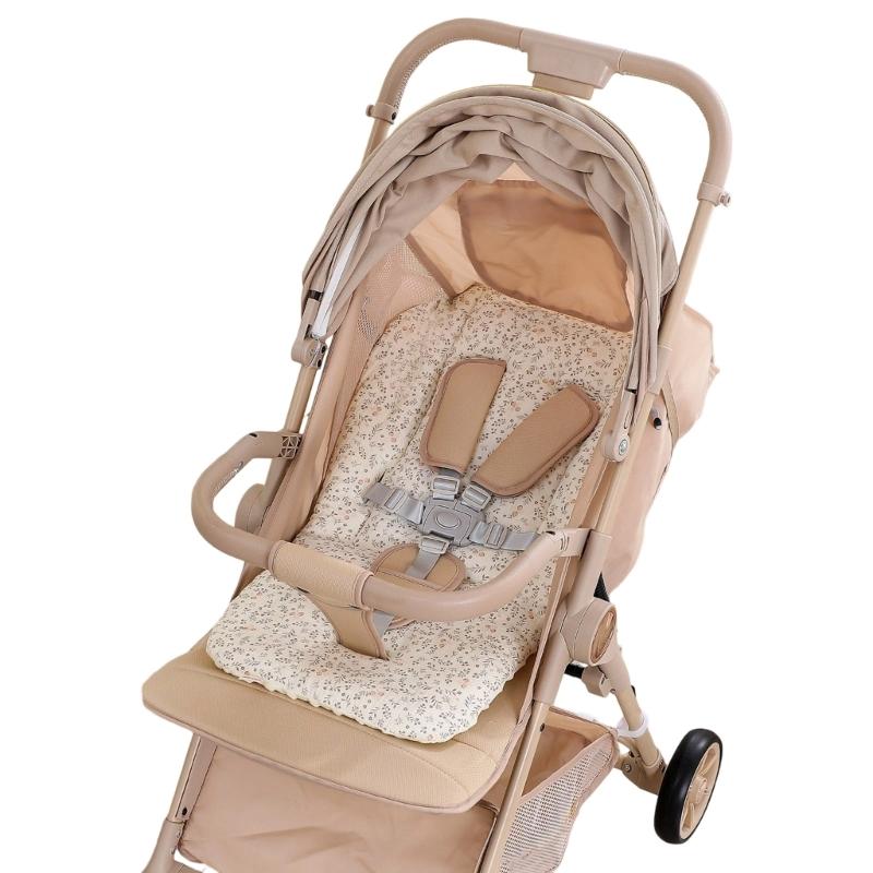 

Breathable Double Sided Infant Strollerette Backrest Cosy Dotted Backing Reversible Pram Seat Linerboard for Car Seat Swing