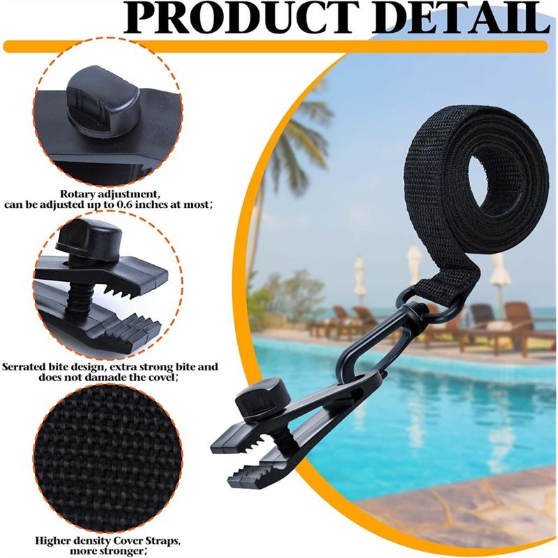 A03F-Solarbetriebene Poolabdeckungs-Aufrollvorrichtung Zubehör 18-teiliges Set-Verbessertes Gurtzeug-Kit für Pool-Aufrollvorrichtungen