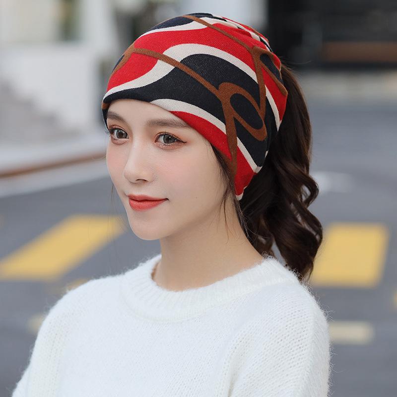 Autumn & Winter Double-Layer Twist Hat and Scarf with Neck Protection