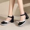 Fashion Summer Sandals Lolitas Shoes for Women Sweet High Heels Large Size Straps D'Orsay Pumps Pink Blue Heeled Wedding Shoes Ladies